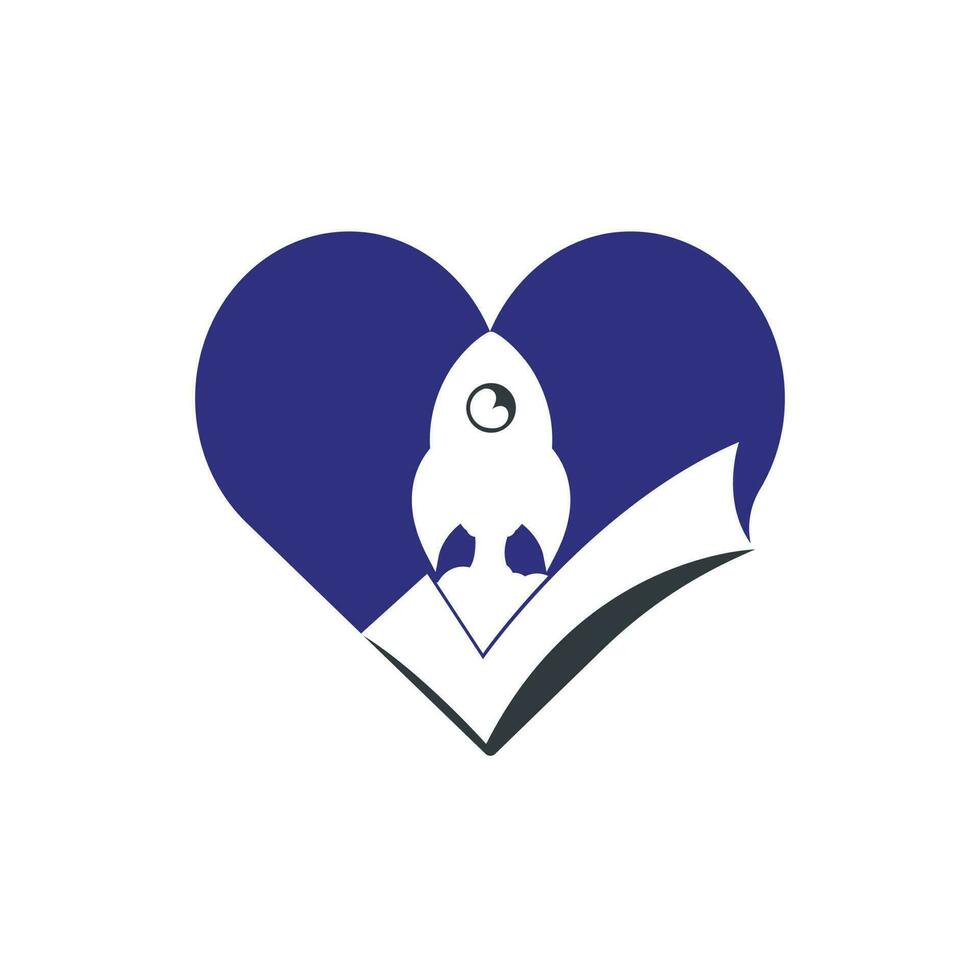 Rocket with check logo design template. vector