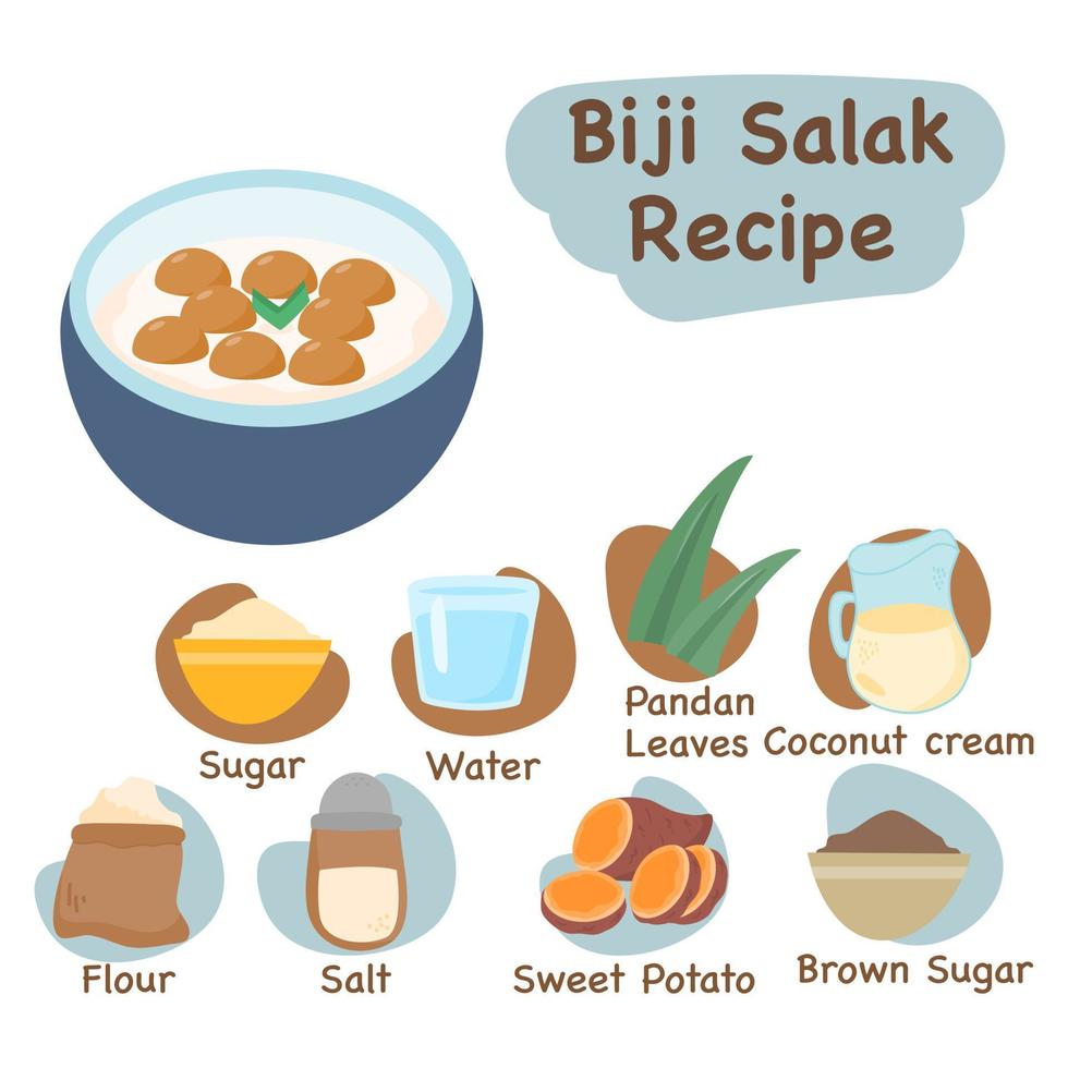 biji salak illustration recipe concept vector