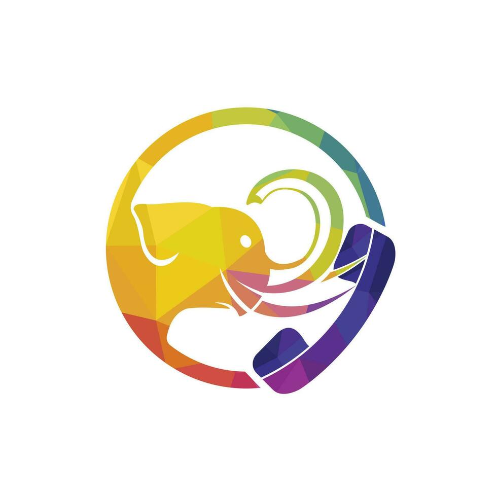 Elephant call vector logo design template.
