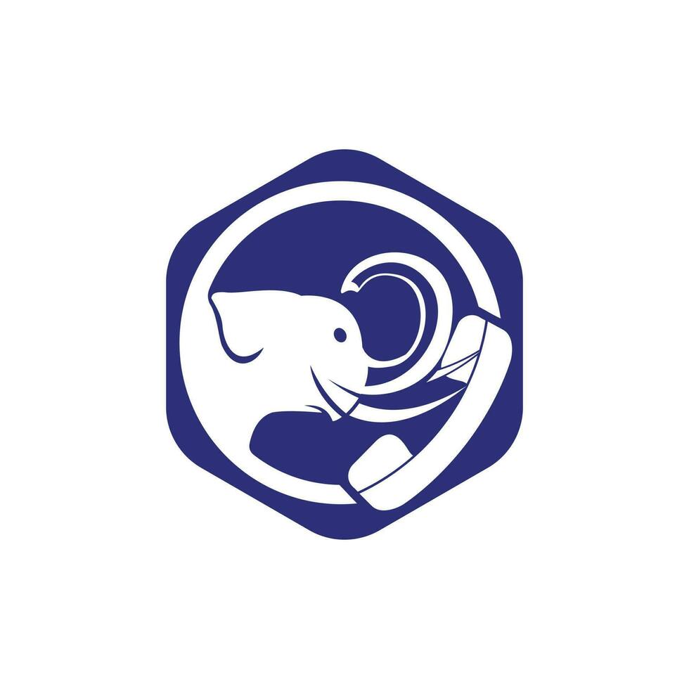Elephant call vector logo design template.