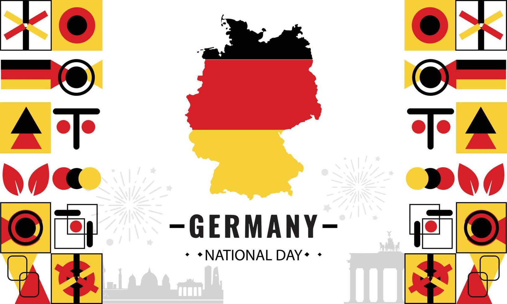 German independence day german unity day german republic day tag der deutschen einheit. deutschland language banner design German independence day germany unity solid vector