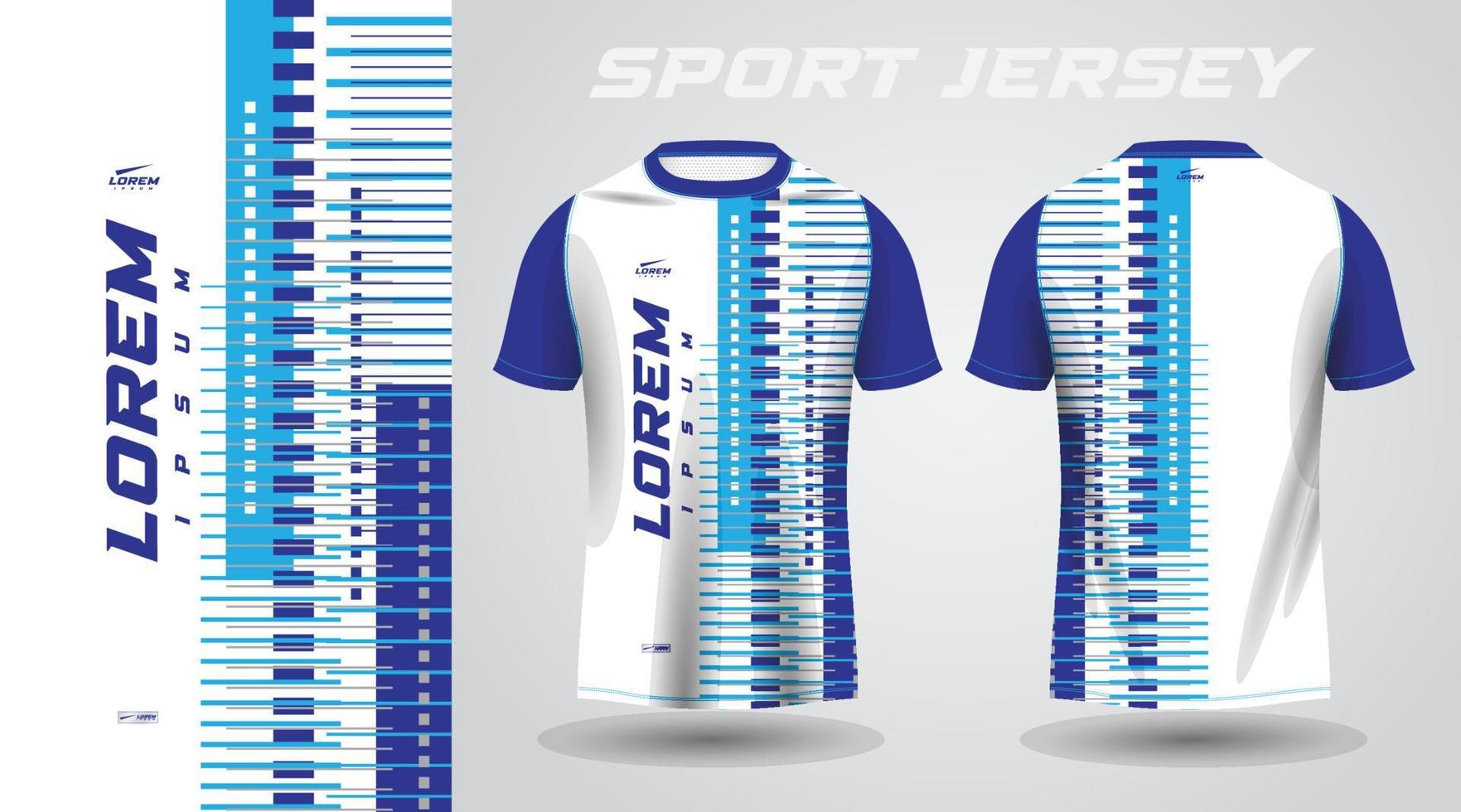 blue shirt soccer football sport jersey template design mockup vector