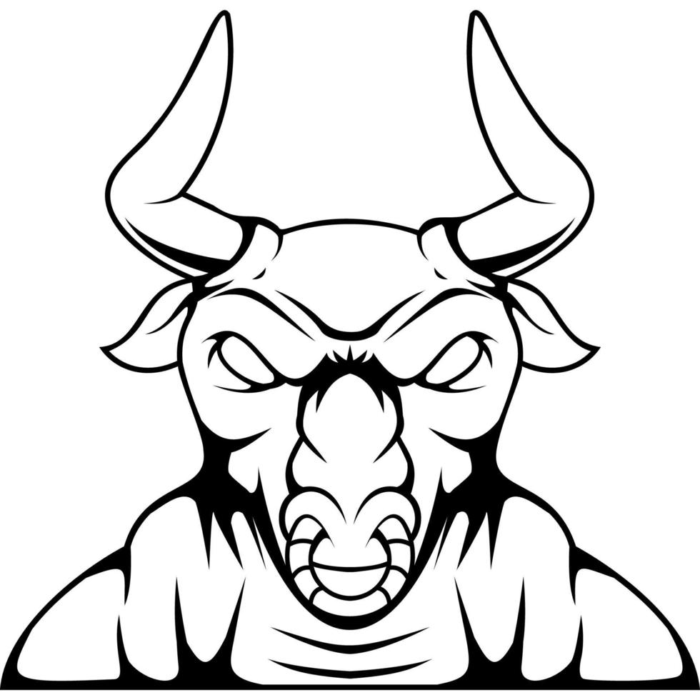 bull icon animal mascot vector