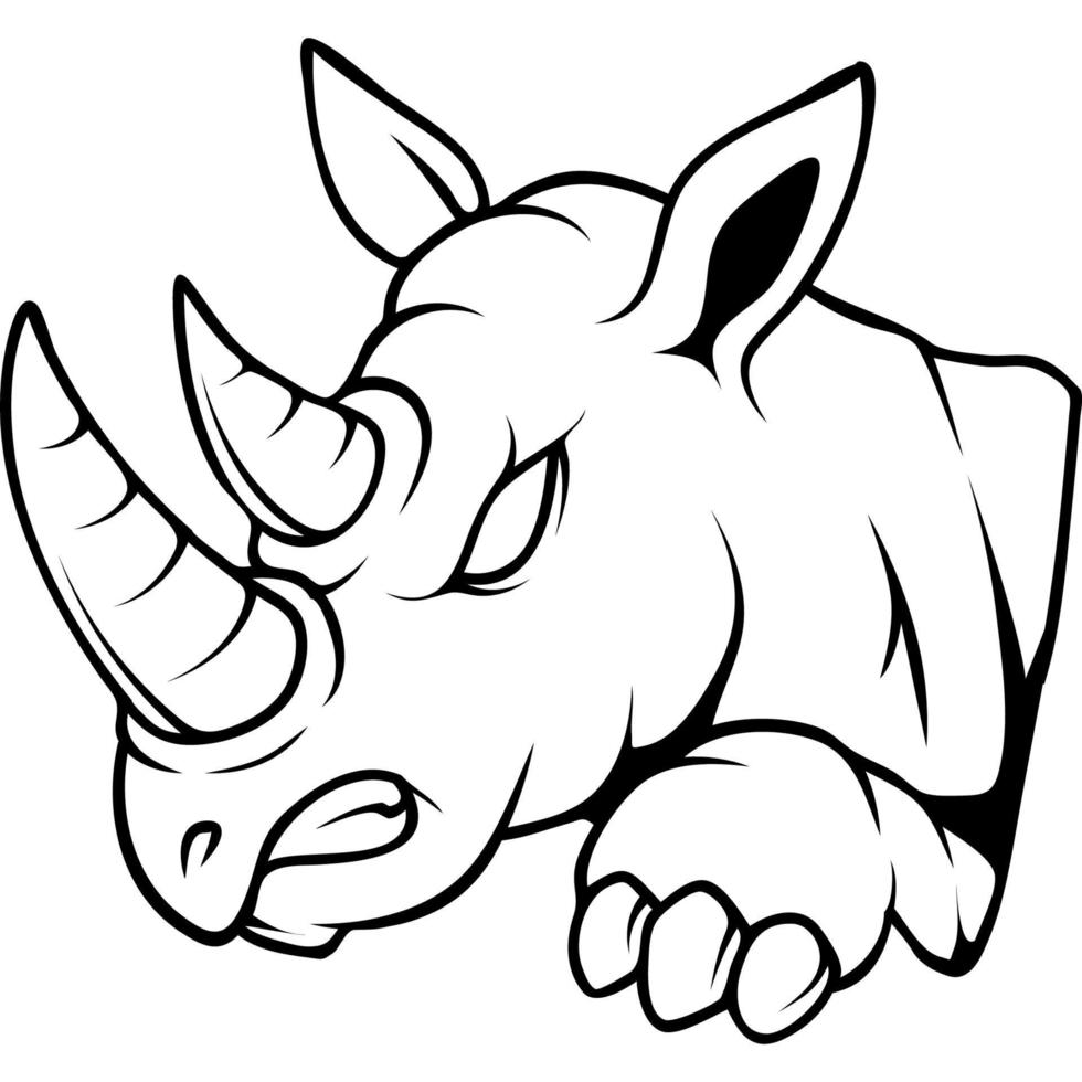 rhino icon animal mascot vector
