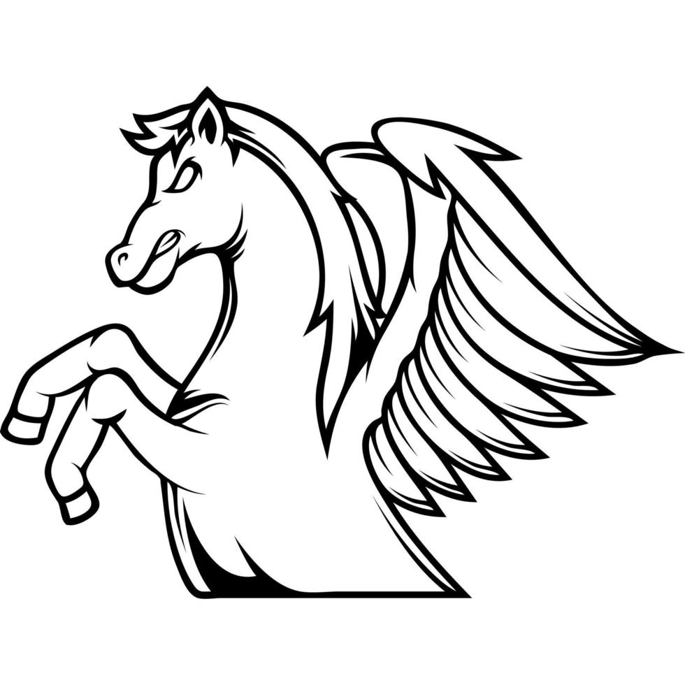 pegasus icon animal mascot vector