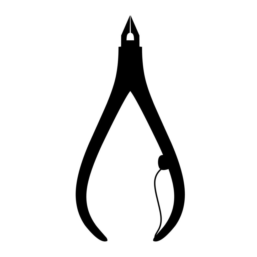 Nail scissors icon on white background. Cleaning tool for toenails and hands vector