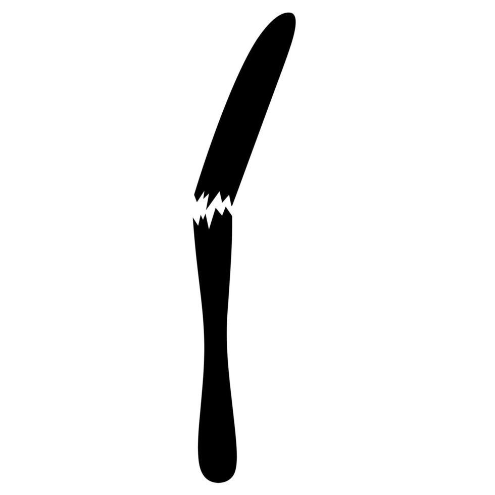 roto cena cuchillo silueta icono en blanco antecedentes. genial para roto cocina equipo logo. vector