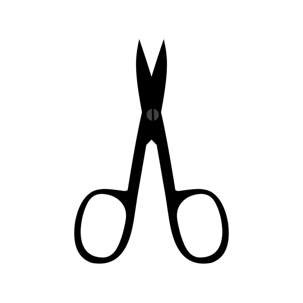 Nail scissors icon vector silhouette. Isolated on a white background