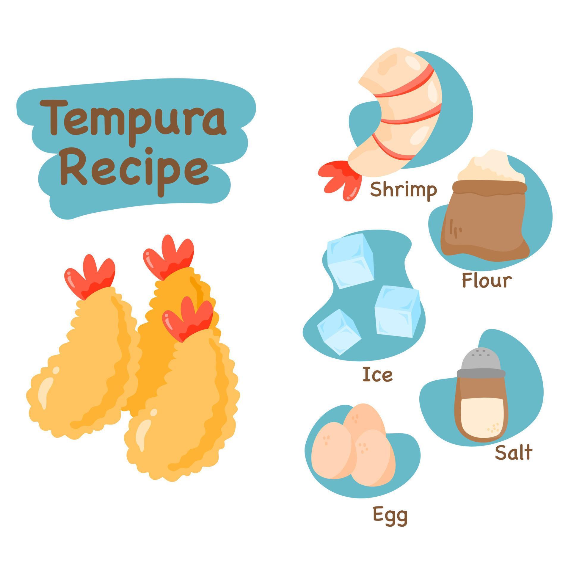 tempura illustration recipe concept 21574469 Vector Art at Vecteezy