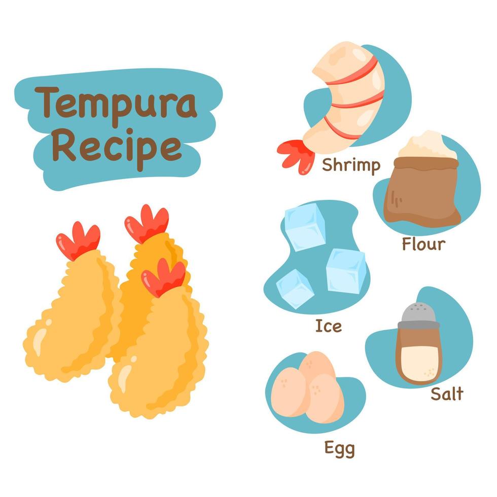 tempura illustration recipe concept vector