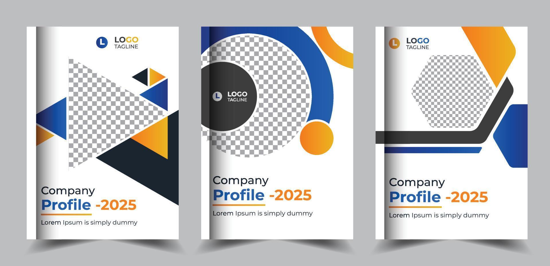 Corporate annual report business book cover or booklet brochure design vector