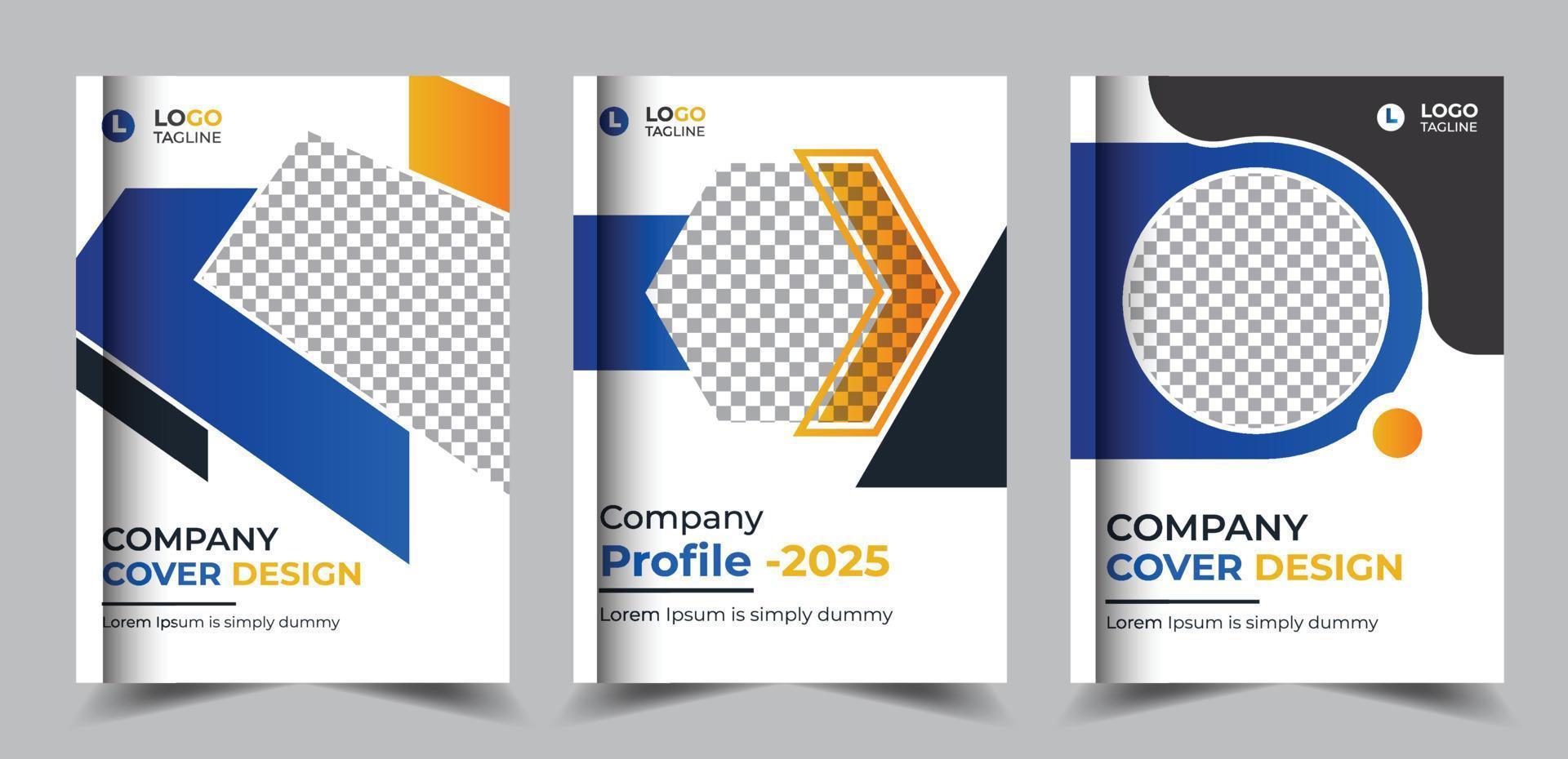 Corporate annual report business book cover or booklet brochure design vector