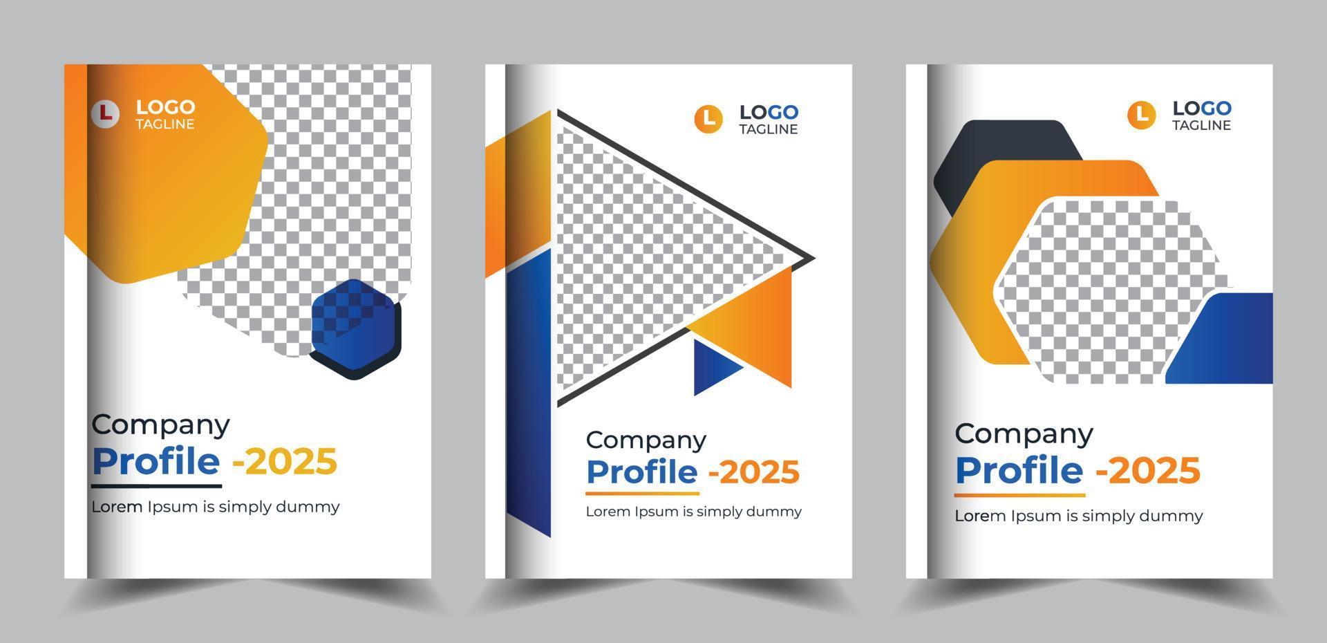 Corporate annual report business book cover or booklet brochure design vector