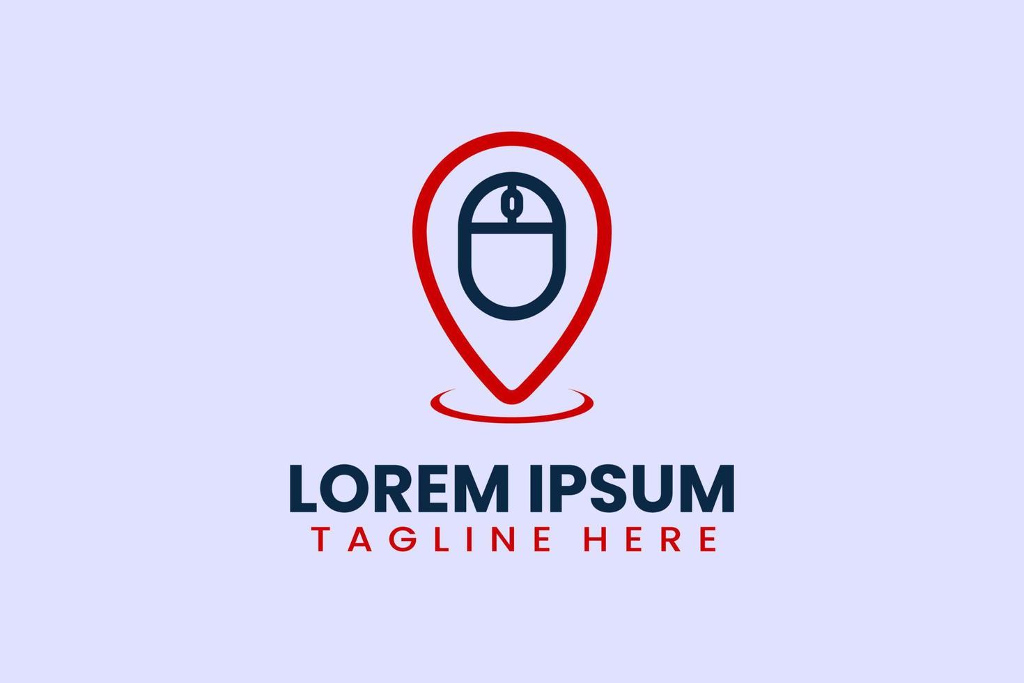 Flat computer mouse point logo template vector design illustration