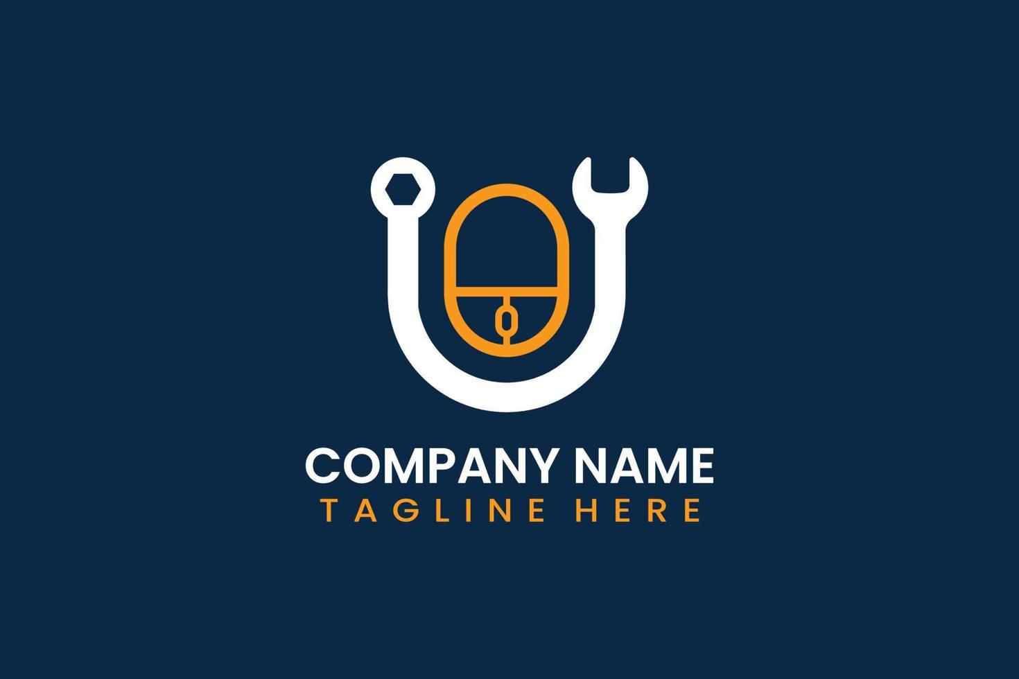 Flat repair mouse computer logo template vector design illustration