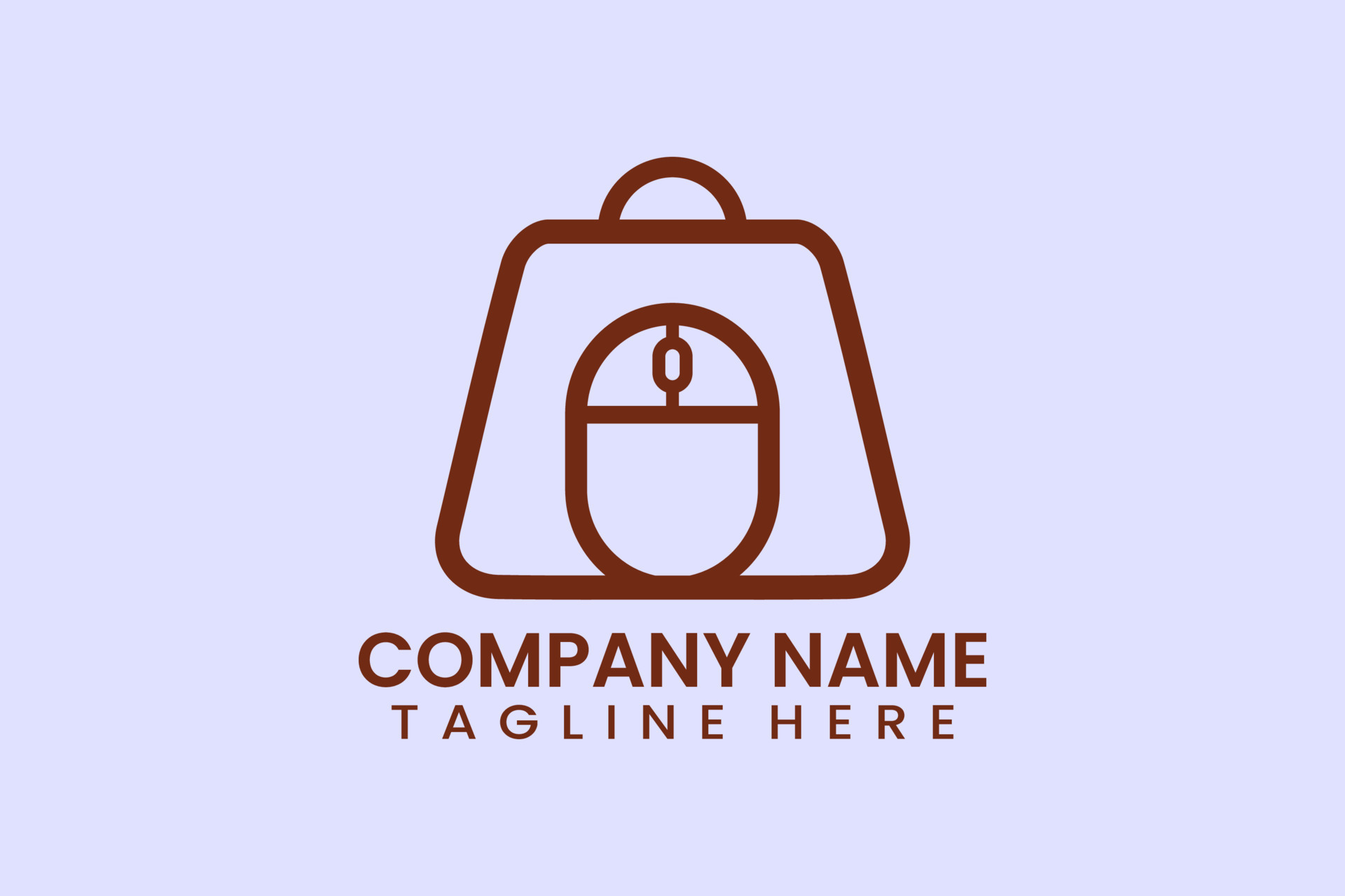 Flat computer mouse shop logo template vector design illustration