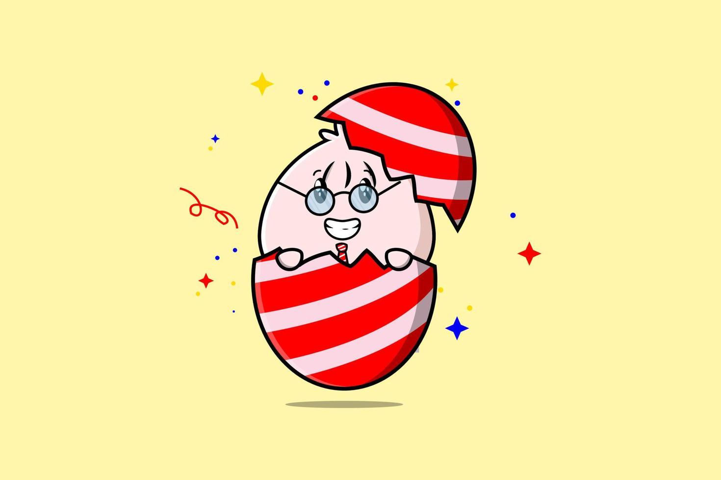 Cute cartoon Dim sum character out from easter vector