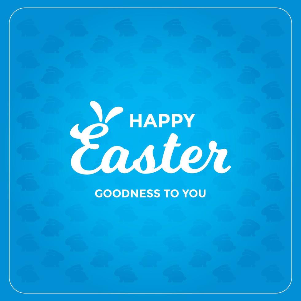 Happy Easter concept design blue greeting card vector