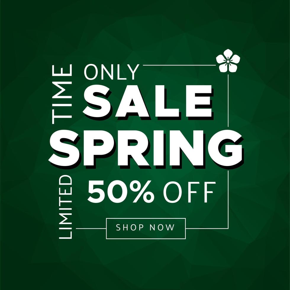 Limited time only sale spring 50 discount polygonal mosaic banner vector