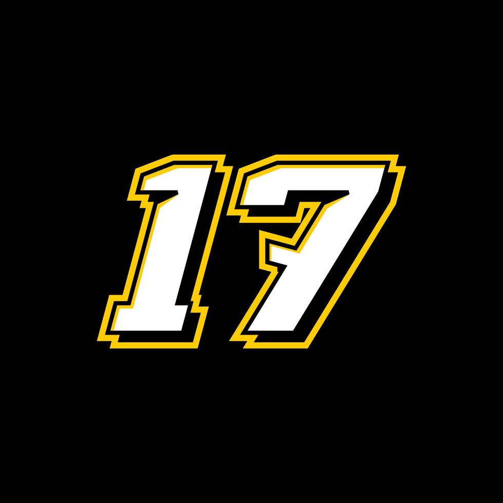 Sport Racing Number 17 logo design vector