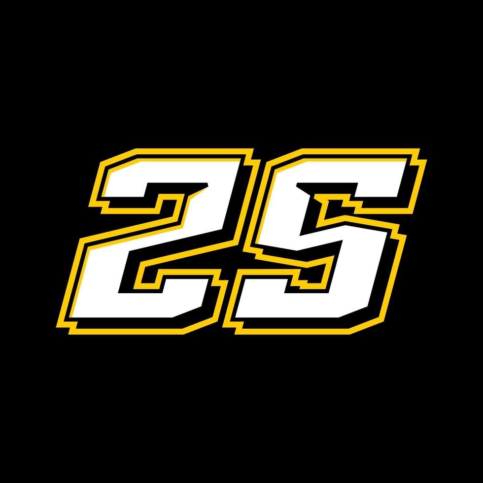 Sport Racing Number 25 logo design vector