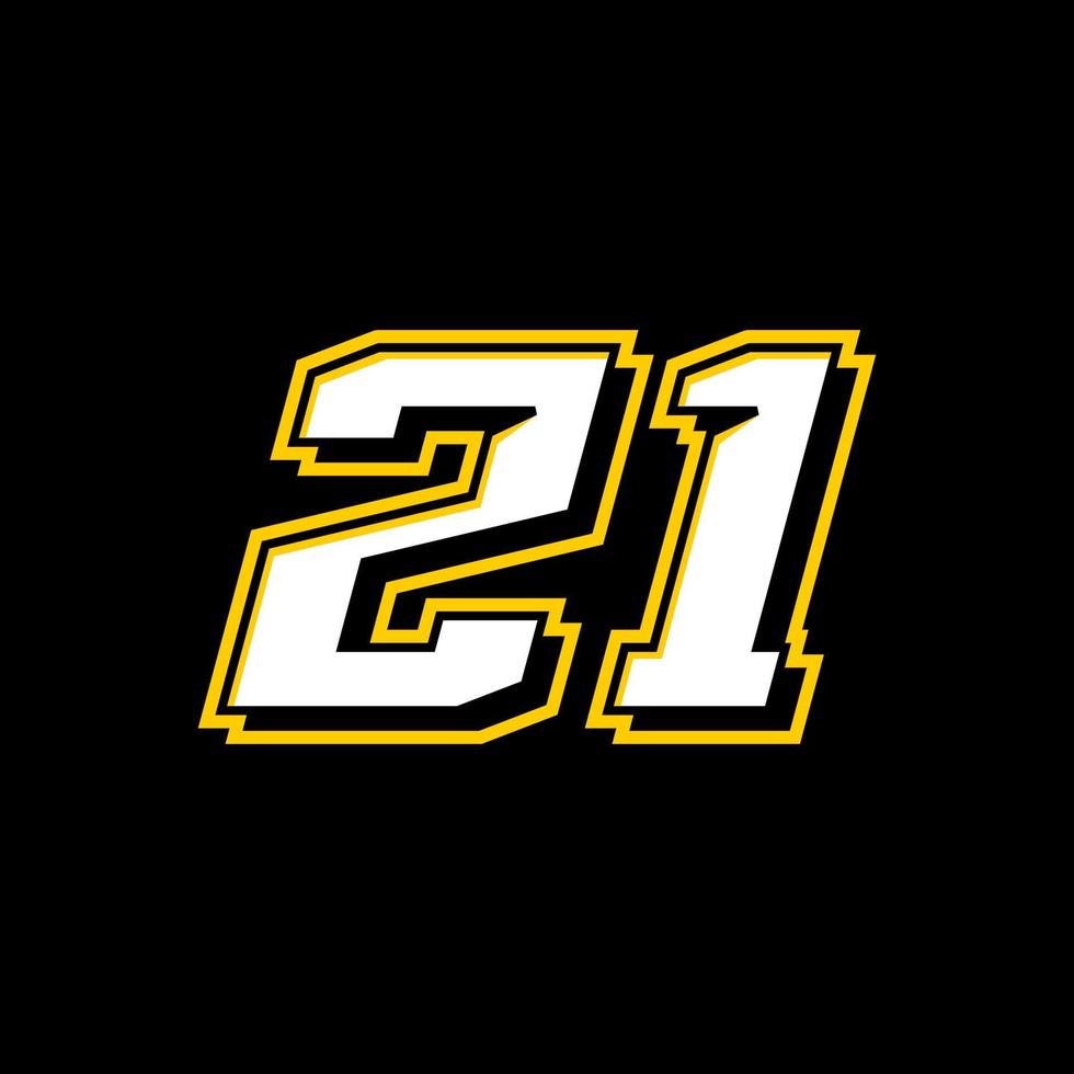 Sport Racing Number 21 logo design vector