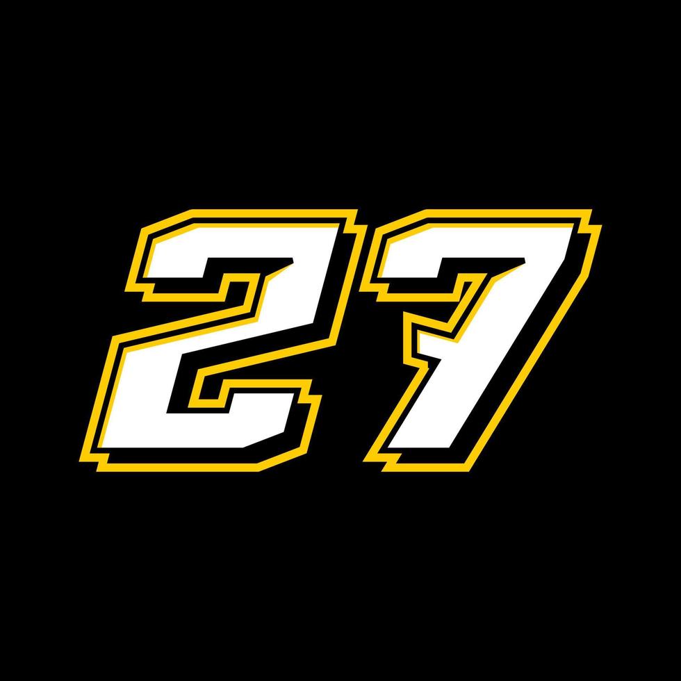 Sport Racing Number 27 logo design vector