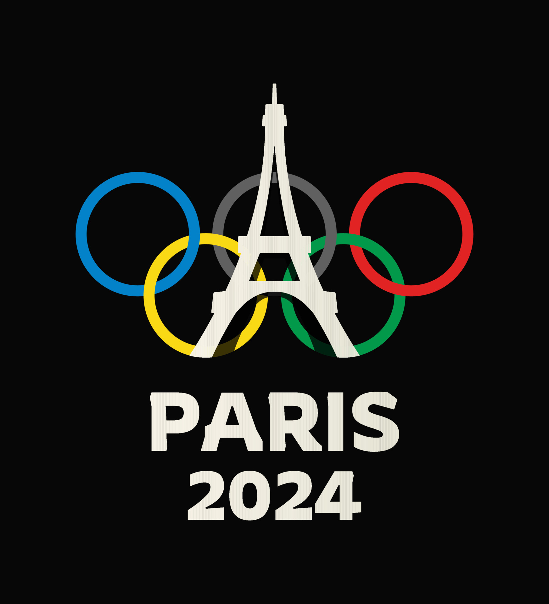 Olympic logo Paris 2024 vector illustration isolated on black