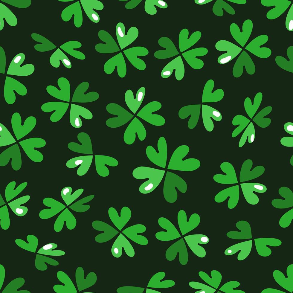 Seamless pattern with four leaf clover shamrock vector illustration