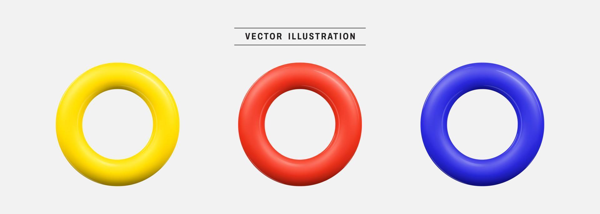 Torus geometric shape 3d icon render. realistic design elements collection. vector illustration in cartoon minimal style