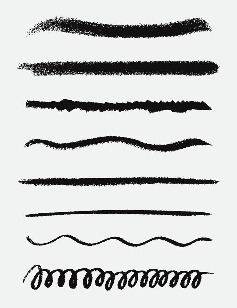 hand drawn line brush with charcoal vector