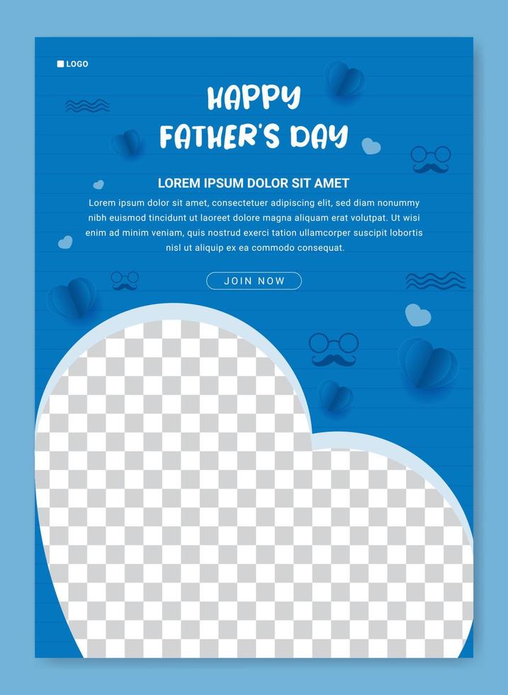 Father's day flyer template with heart symbol vector