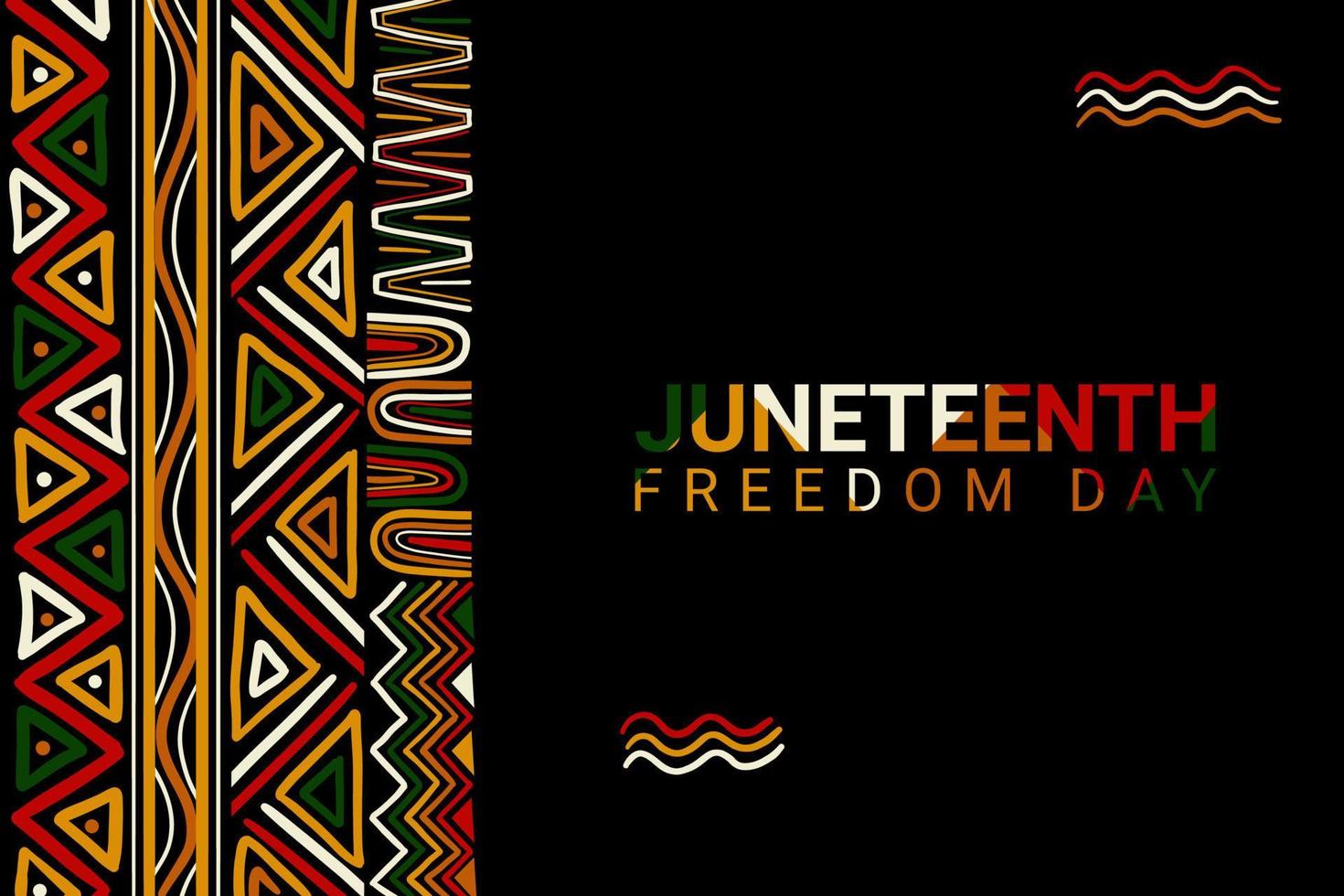 Abstract juneteenth freedom day background with colorful african pattern vector