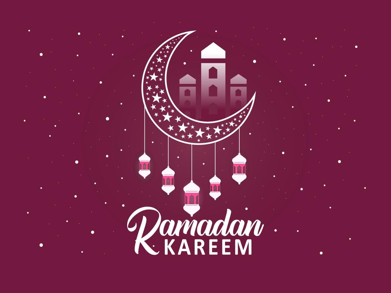 Ramadan Kareem arabic lamp design card. Greeting background decorative ornament for vector illustration, poster and banner.