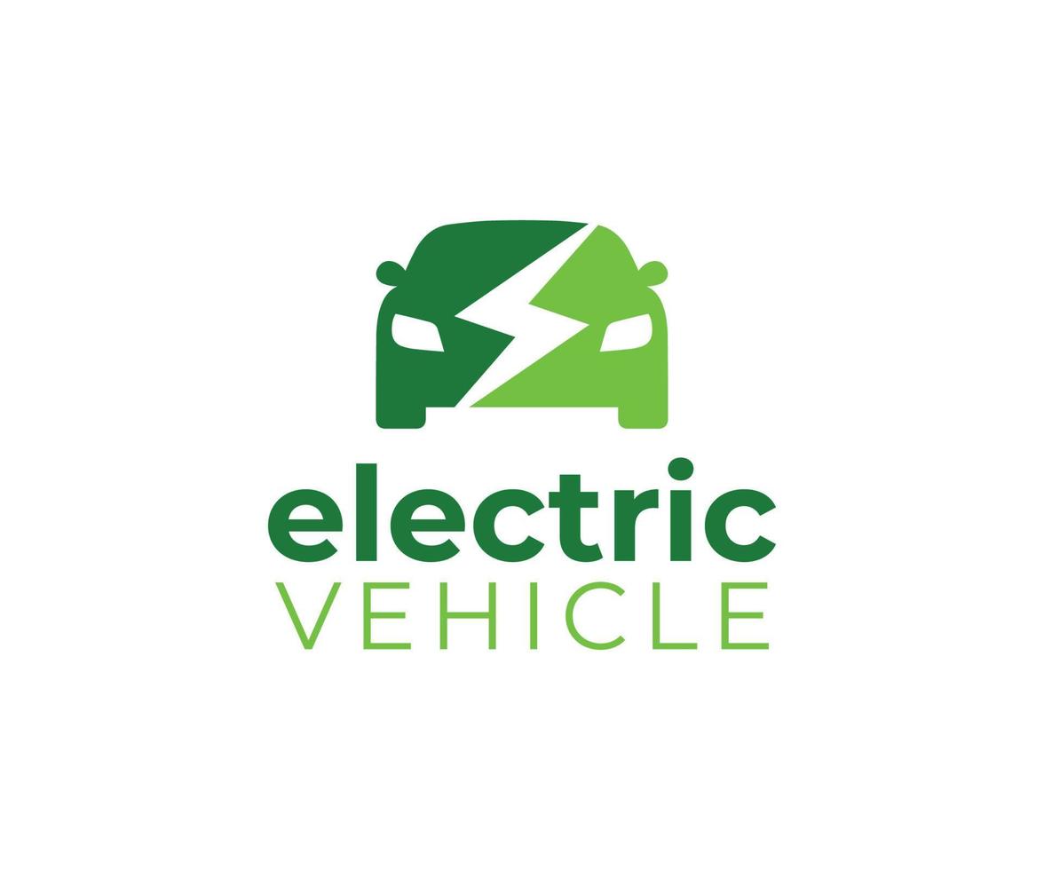 Electric vehicle charging station logo. Electric car icon logo design vector