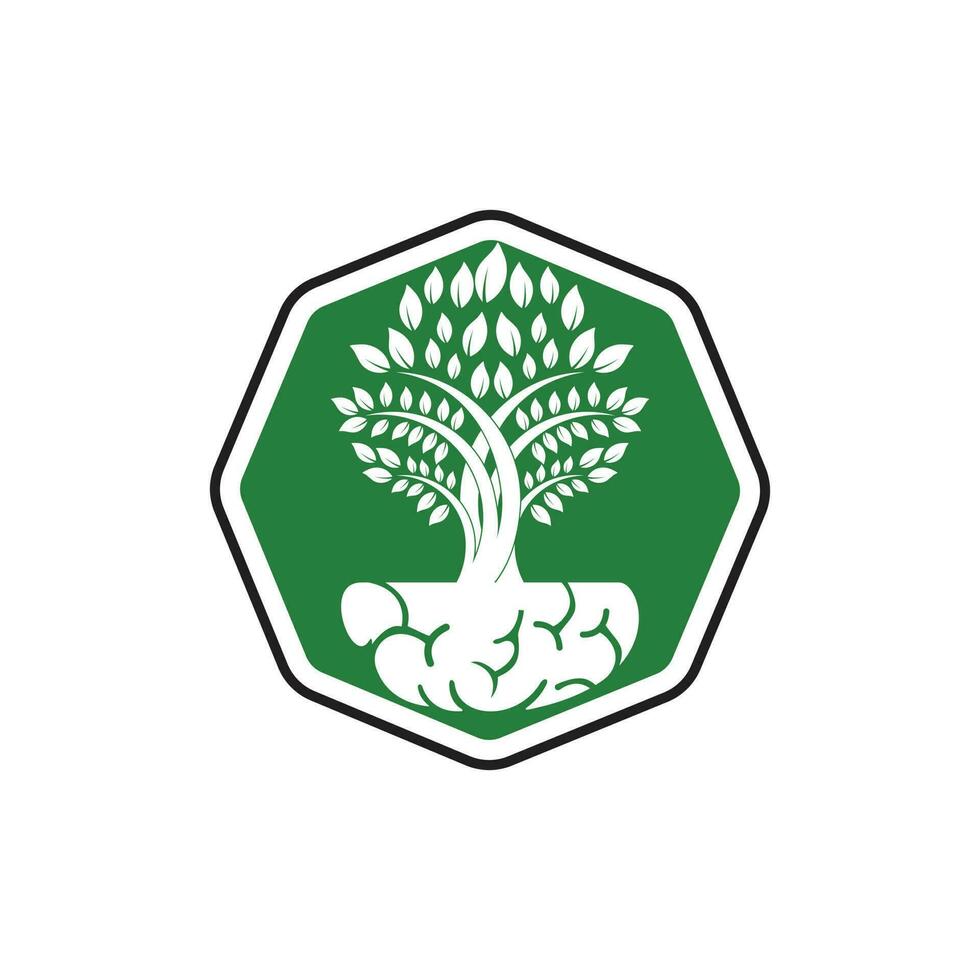 Smart grow logo design. Plant growing from the brain icon logo design. vector