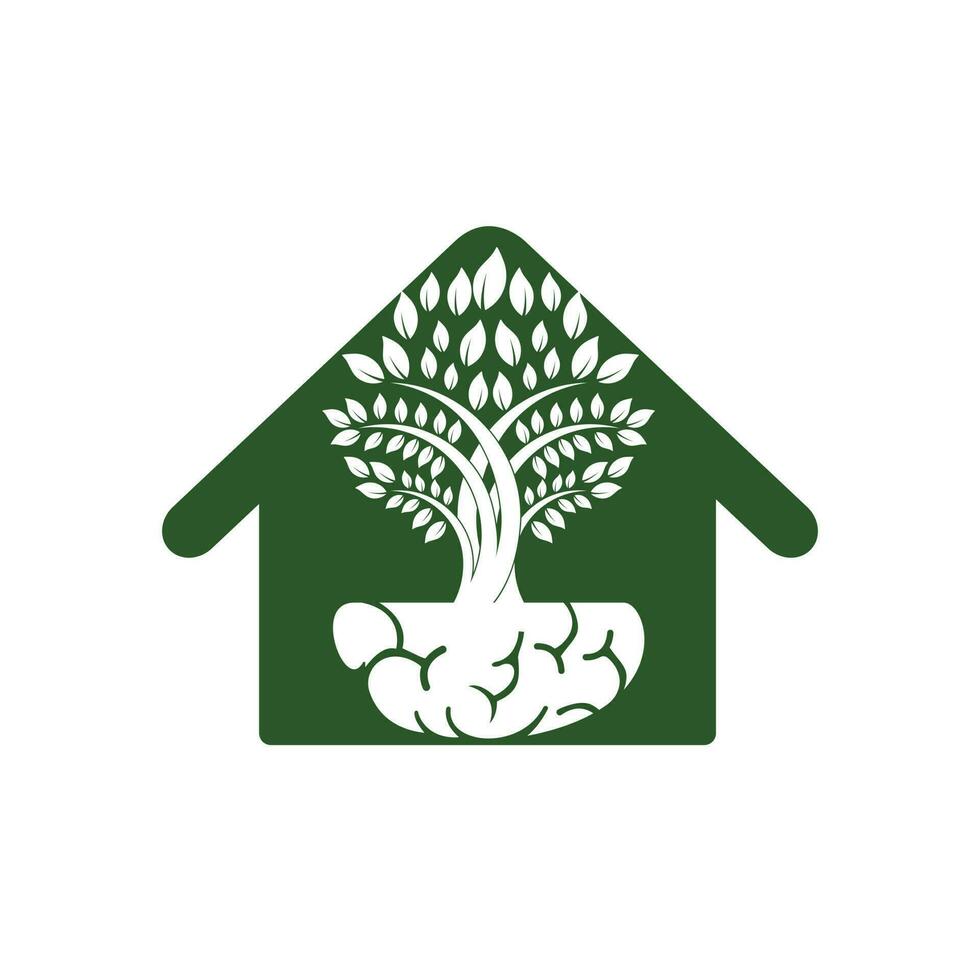 Smart grow logo design. Plant growing from the brain icon logo design. vector