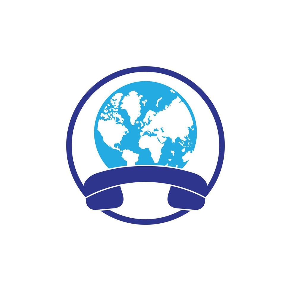 globo con el icono del logotipo del vector del auricular. icono de llamada y globo diseño de plantilla de logotipo de símbolo de llamada internacional.