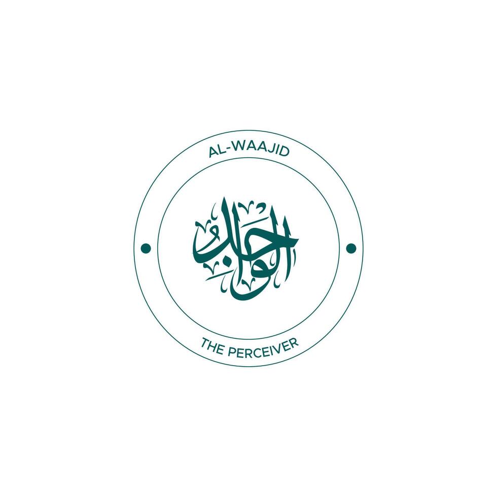 Allah's Name with meaning in Arabic Calligraphy Style vector