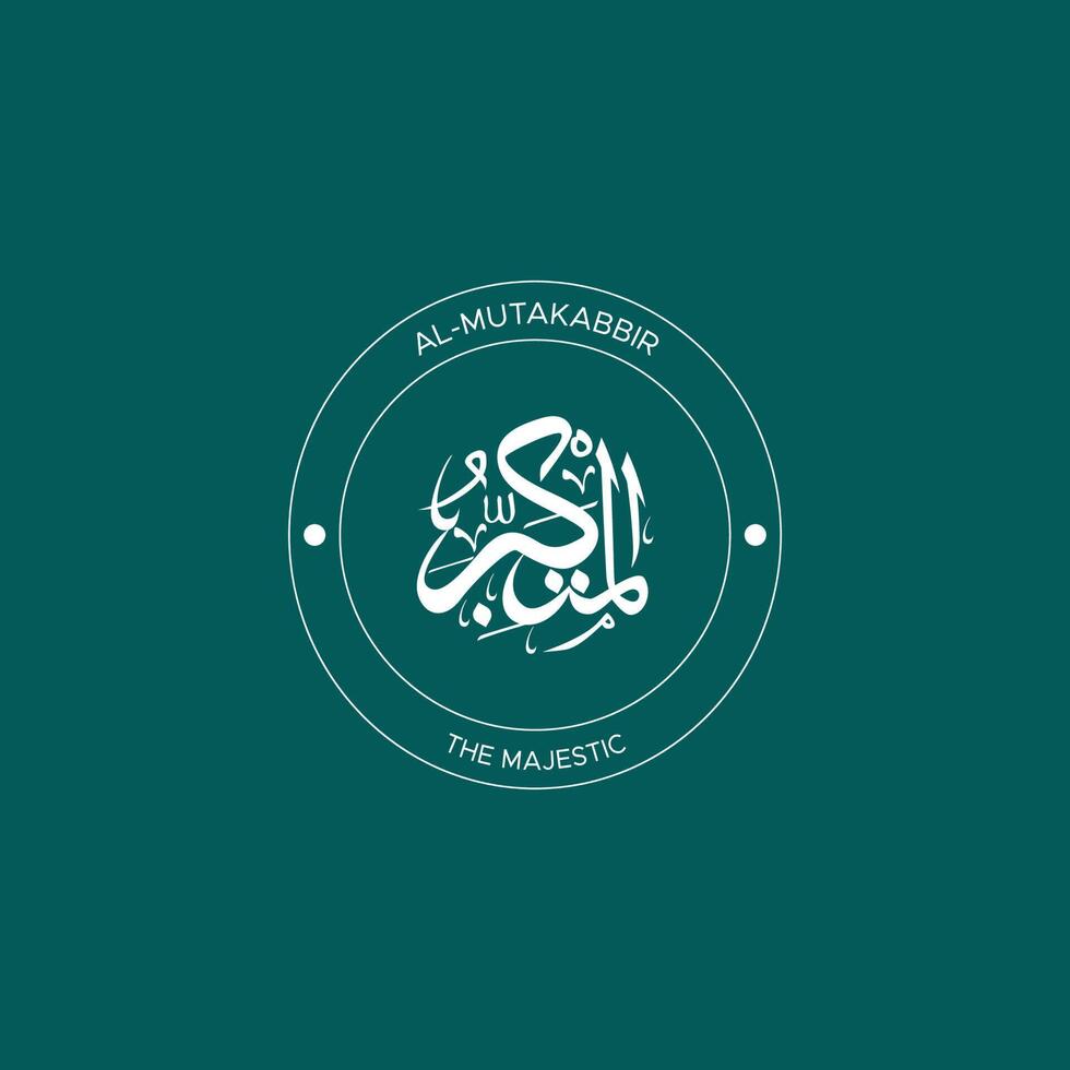 Allah's Name with meaning in Arabic Calligraphy Style vector