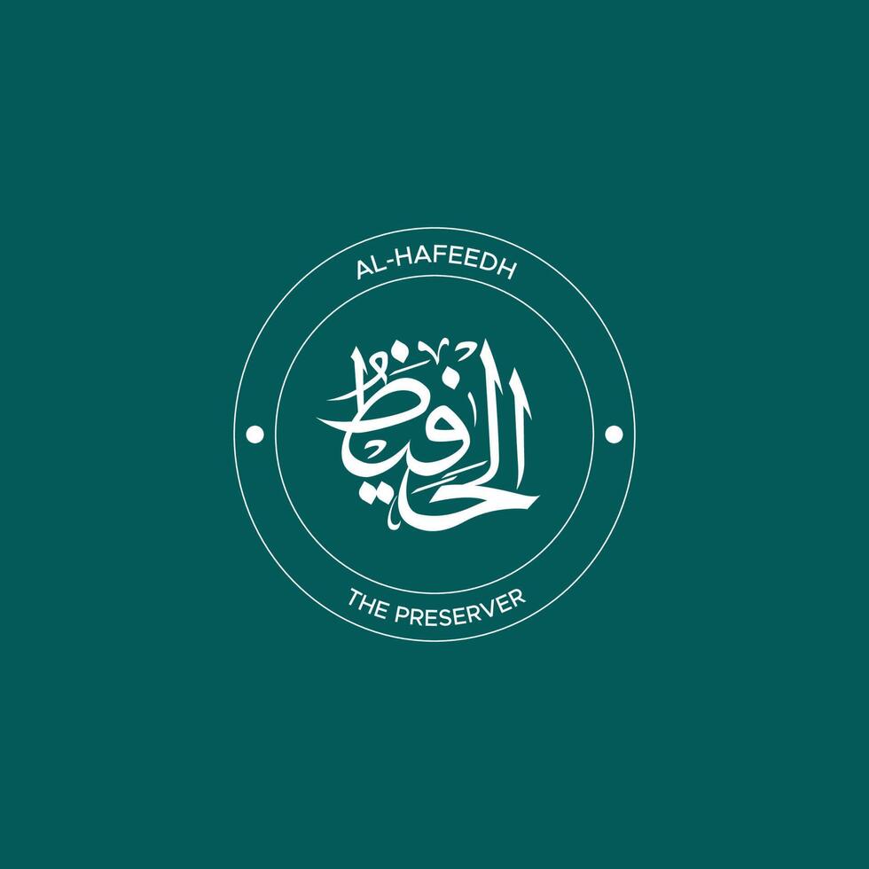 Allah's Name with meaning in Arabic Calligraphy Style vector