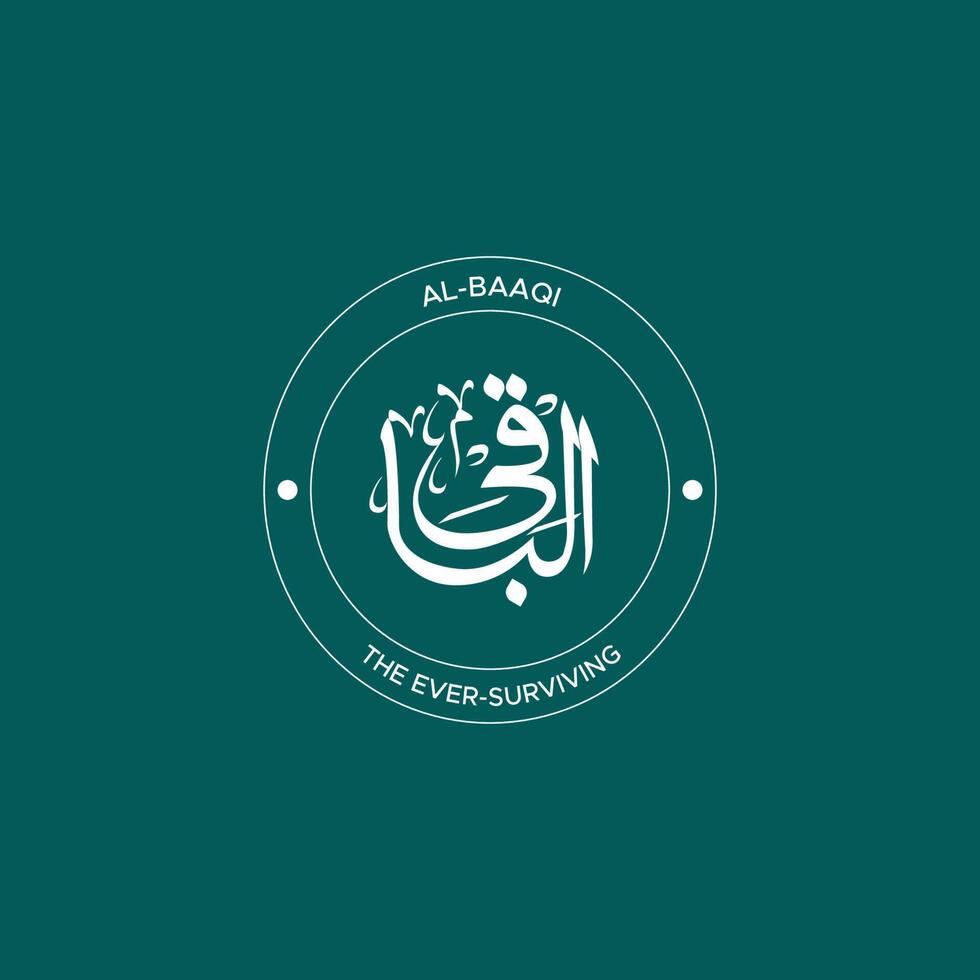 Allah's Name with meaning in Arabic Calligraphy Style vector