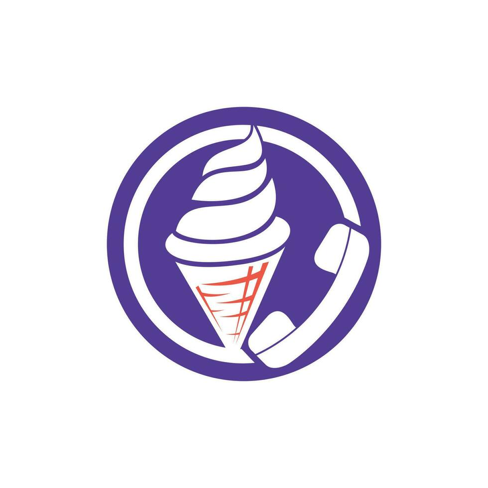 Ice Cream call vector design template. Ice cream delivery service concept.