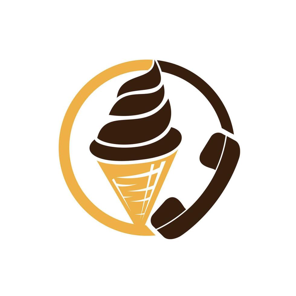 Ice Cream call vector design template. Ice cream delivery service concept.