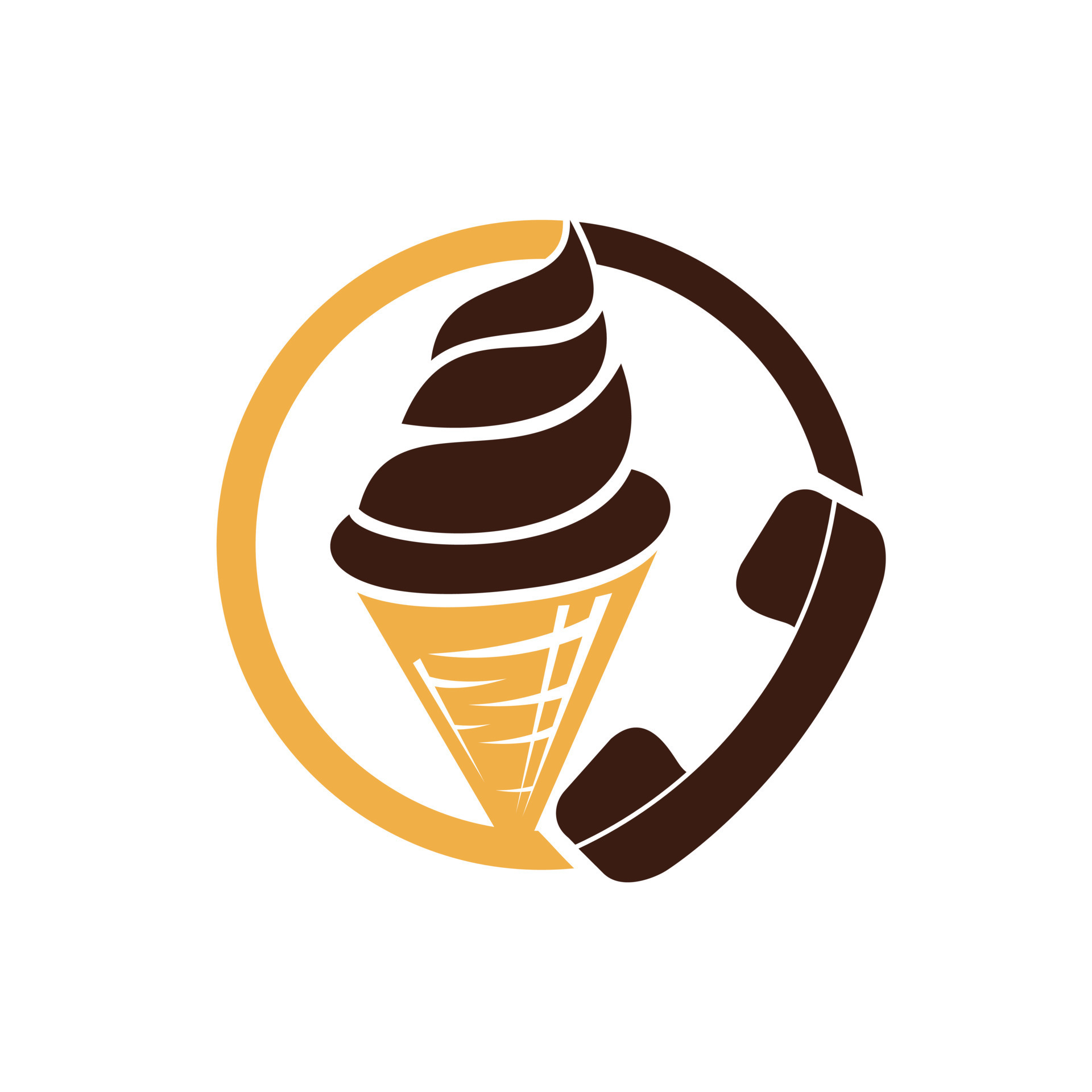 Ice Cream call vector design template. Ice cream delivery service