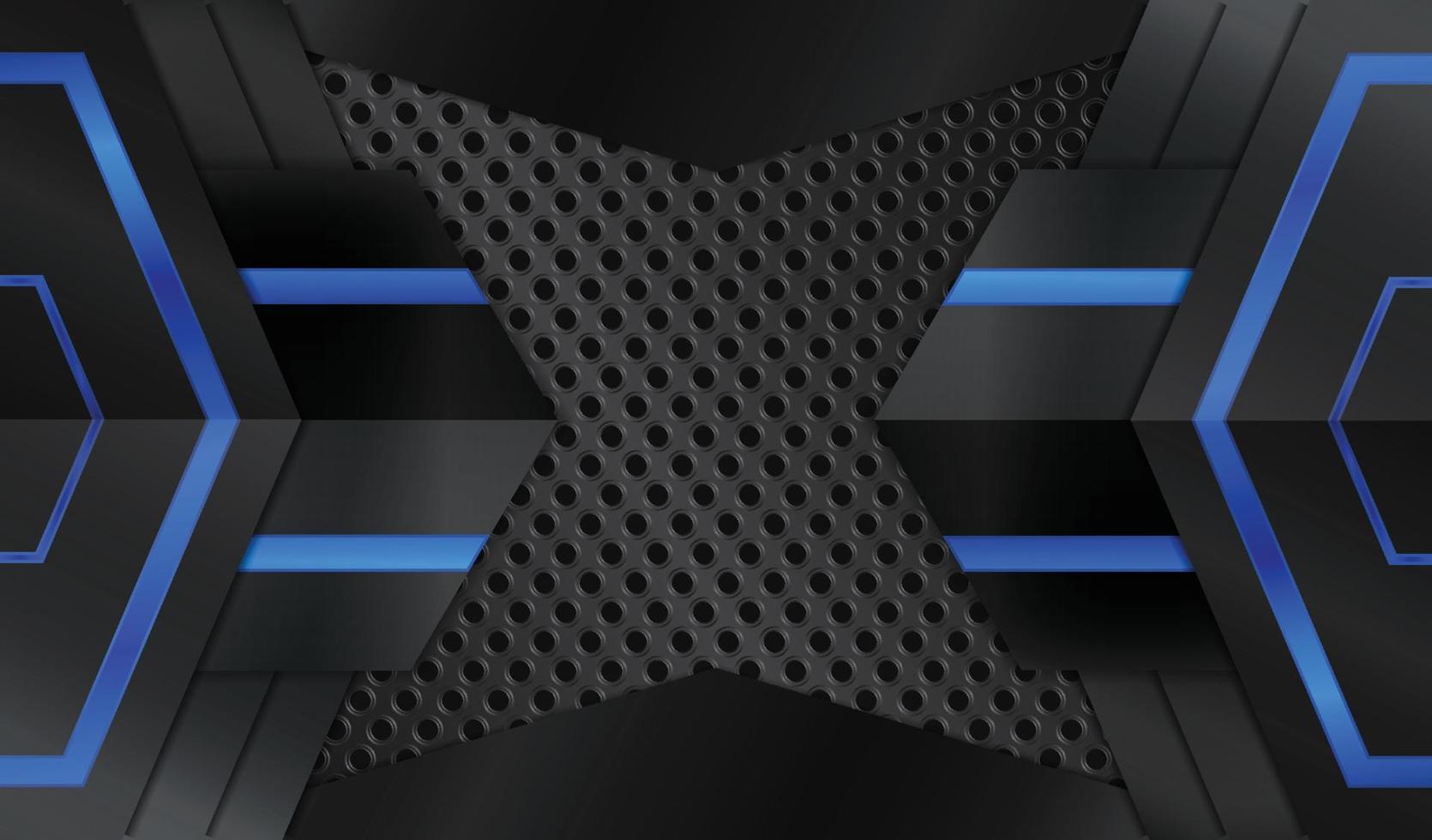 Abstract Metallic Black Cyber Futuristic Geometric vector