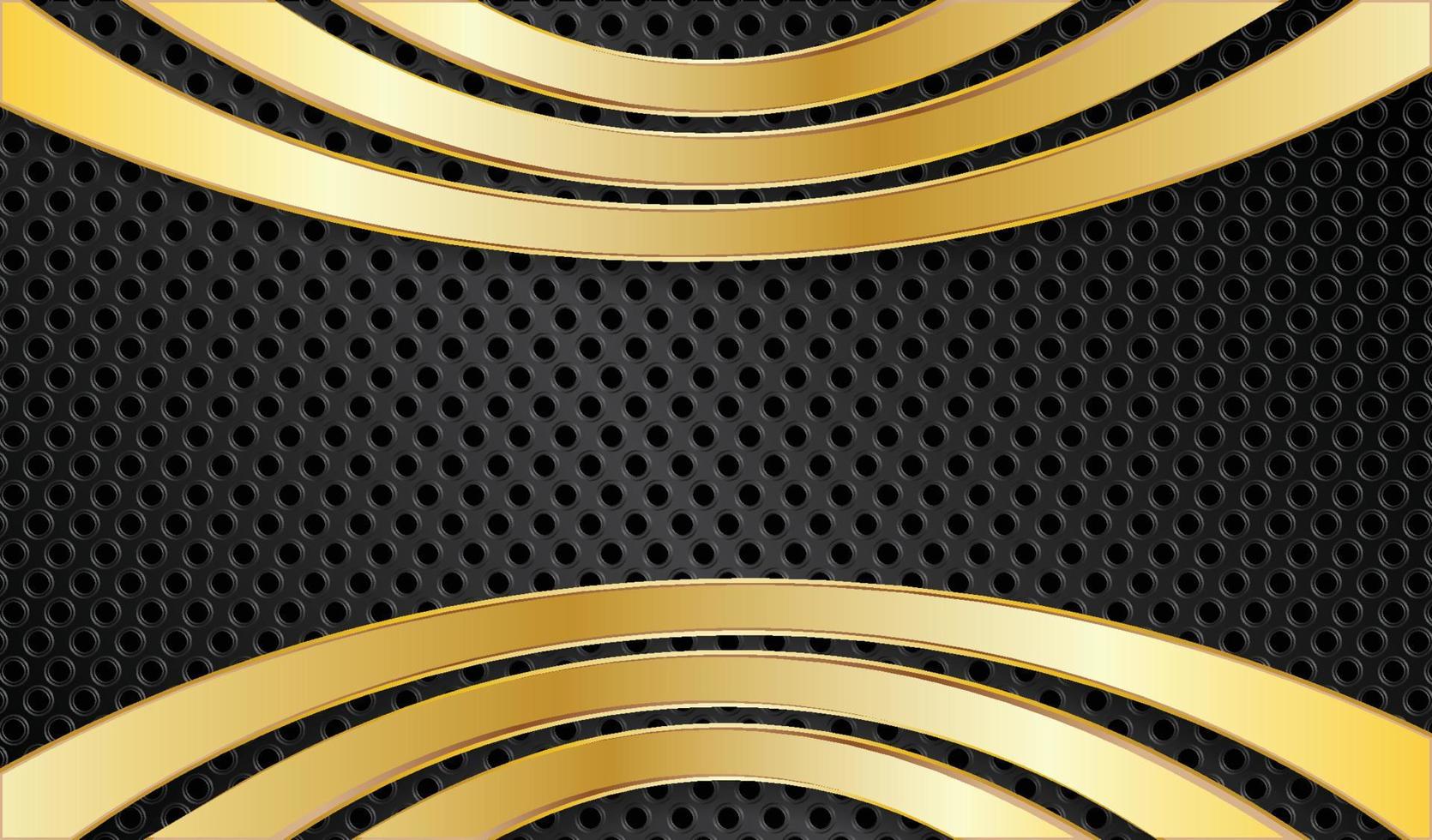 Black Gold Abstract Metal Curves Metal vector