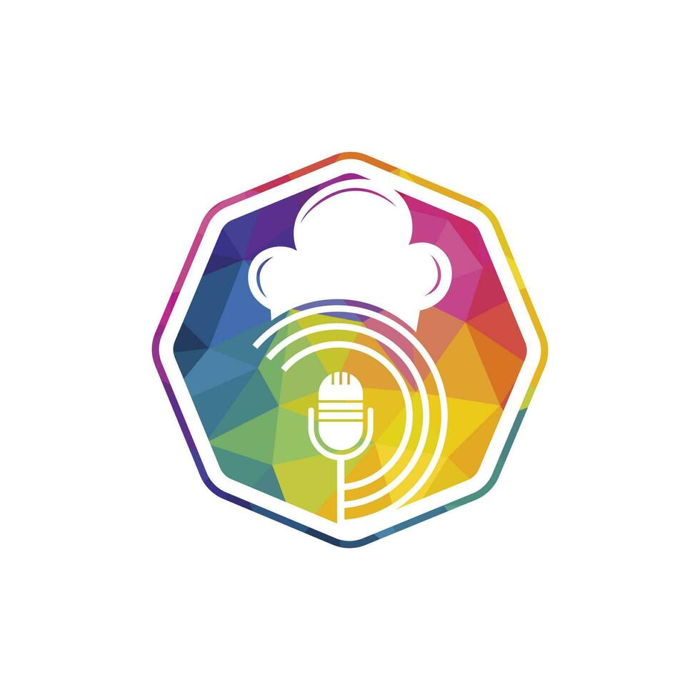 Chef podcast vector logo design template.