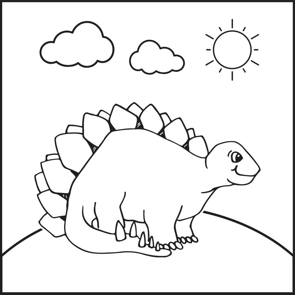 Line art of a dinosaur. Suitable for coloring book, coloring pages, sticker, etc vector