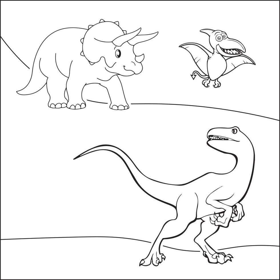 vector ilustración de dinosaurios usado para colorante libro, colorante páginas, etc